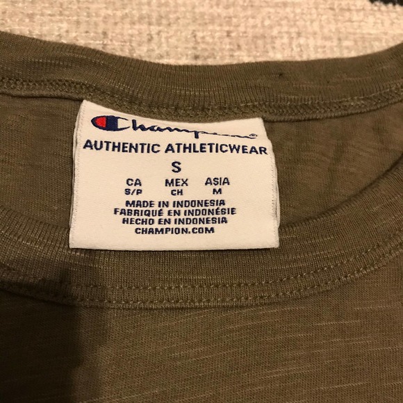 Men's Size Small Champion Short Sleeve T Shirt In Olive/Army Green - Picture 4 of 5